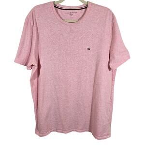 F Tommy Hilfiger Men's Pink T-Shirt Tee Size L 100% Cotton Short Sleeve Preppy